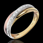 Anneau saturne diamant - 3 ors - trois ors 18 carats Anneau saturne diamant - 3 ors - trois ors 18 carats