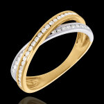 Anneau tandem pav� - 0. 26 carats - 43 diamants - or blanc et or jaune 1