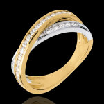 Anneau tandem pav� - 0. 52 carats - 29 diamants - or blanc et or jaune 1