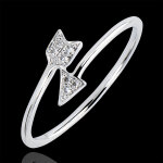Bague abondance - cupidon - or blanc 9 carats et diamants Bague abondance - cupidon - or blanc 9 carats et diamants