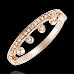 Bague abondance - majest� - or rose 18 carats et diamants