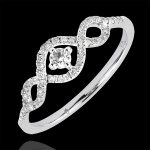 Bague abondance - volutes - or blanc 18 carats et diamants
