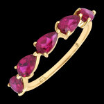 Bague alura  or jaune 9 carats et rubis synthtiques