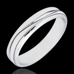 Bague amour - alliance homme or blanc 18 carats