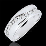 Bague amour - multi - diamants - or blanc 18 carats
