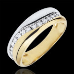 Bague amour - multi - diamants - or blanc et or jaune 9 carats
