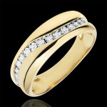 Bague amour - multi - diamants - or jaune 18 carats