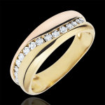 Bague amour - multi - diamants - or jaune et or rose 18 carats