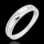 Bague amour - or blanc 18 carats - diamant 0. 022 carat Bague amour - or blanc 18 carats - diamant 0. 022 carat