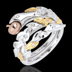 Bague balade imaginaire - fruit d�fendu - trois ors - trois ors 18 cara