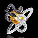 Bague balade imaginaire - gorgonia - argent, diamants et pierres fines Bague balade imaginaire - gorgonia - argent, diamants et pierres fines