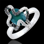 Bague balade imaginaire - medusa - argent, diamants et pierres fines