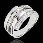 Bague baltique or blanc 18 carats - 0. 45 carats - 30 diamants