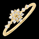 Bague blanche  or jaune 9 carats, diamants synthtiques