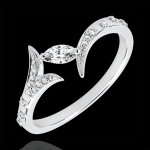 Bague bois mystrieux - petit modle - or blanc 18 carats et diamant n