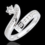 Bague la bonne �toile diamants et or blanc 18 carats