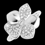 Bague cattleya - or blanc 18 carats et diamants synth�tiques
