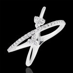 Bague celestes elipses - or blanc 18 carats et dimants