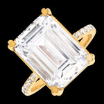 Bague clestia  or jaune 9 carats recycl et diamant de synthse