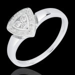 Bague cin�ma or blanc 18 carats et diamants