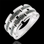 Bague clair obscur - chemin secret - or blanc - grand modle 18 carats