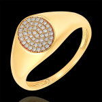 Bague clair obscur - chevalire achille diamants - or jaune 9 carats et