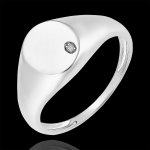 Bague clair obscur - chevalire achille - or blanc 9 carats et diamant