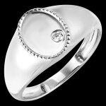 Bague clair obscur - chevalire auguste - or blanc 9 carats et diamant