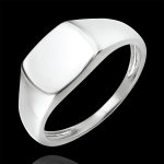 Bague clair obscur - chevalire ene - or blanc 9 carats