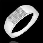 Bague clair obscur - chevalire hector diamants - or blanc 18 carats et
