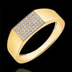 Bague clair obscur - chevalire hector diamants - or jaune 18 carats et