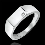 Bague clair obscur - chevalire hector - or blanc 18 carats et diamant