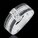 Bague clair obscur - crpuscule - or blanc 18 carats, diamants blancs e