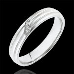 Bague clair obscur - griffe diamants - or blanc 18 carats et diamants