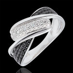 Bague clair obscur - mouvement - diamants blancs - or blanc 9 carats