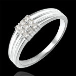 Bague clair obscur - pav diamants - or blanc 9 carats et diamants
