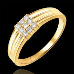 Bague clair obscur - pav diamants - or jaune 18 carats et diamants