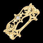Bague clmence  or jaune 9 carats et diamant synthtique