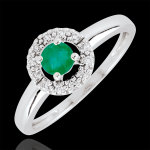 Bague clvia - meraude - or blanc 18 carats
