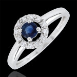 Bague clévia - saphirs - or blanc 9 carats Bague clévia - saphirs - or blanc 9 carats
