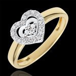 Bague coeur paris - deux ors - or blanc et or jaune 18 carats