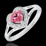 Bague coeur enchantement - tourmaline rose - or blanc 18 carats Bague coeur enchantement - tourmaline rose - or blanc 18 carats