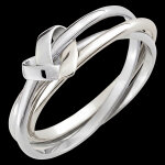 Bague coeur pliage 3 anneaux - or blanc 9 carats