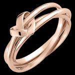 Bague coeur pliage 3 anneaux - or rose 18 carats