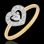 Bague coeur tiphanie - deux ors - or blanc et or jaune 18 carats