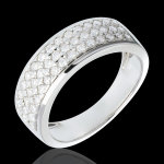 Bague constellation - astrale - petit modle - or blanc 18 carats pav