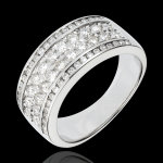 Bague constellation - cosmos - 62 diamants - or blanc 18 carats