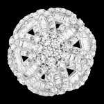 Bague cristal - or blanc 18 carats et diamants synthtiques