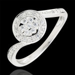 Bague la danse du cygne - or blanc 9 carats