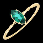 Bague daphn  or jaune 9 carats, meraude synthtique